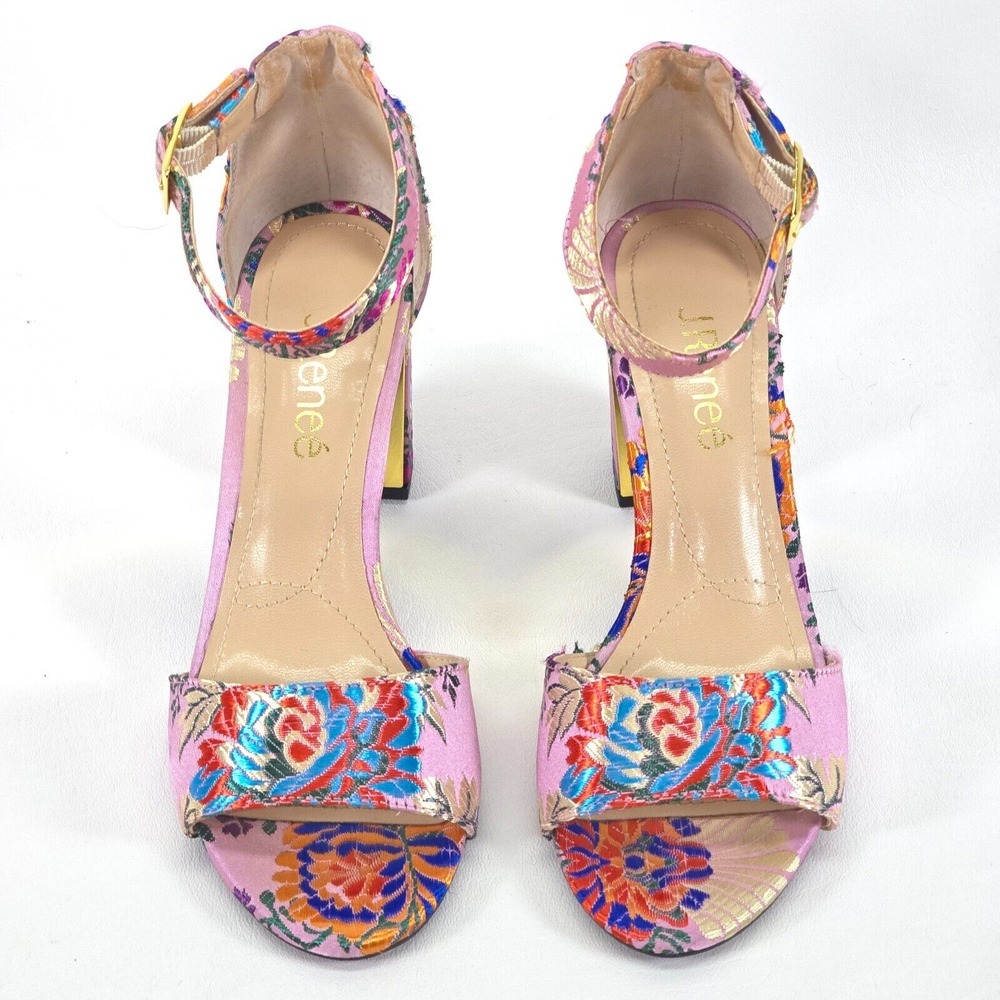 J Renee Flaviana High Heel Pumps Women 6M Floral Peep Toe Strappy‎ Office Siren